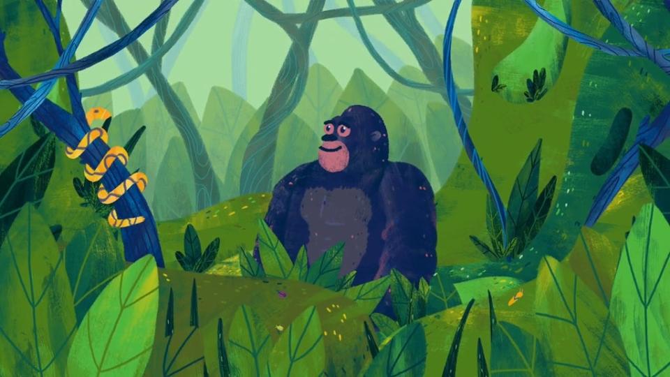 The film points to mountain gorillas as an example of conservation (OOF Animation/Royal Society/PA)