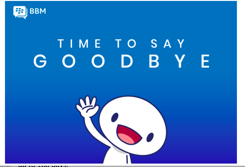 The BBM blog announces that the consumer version of BlackBerry Messenger will be shut down May 31.