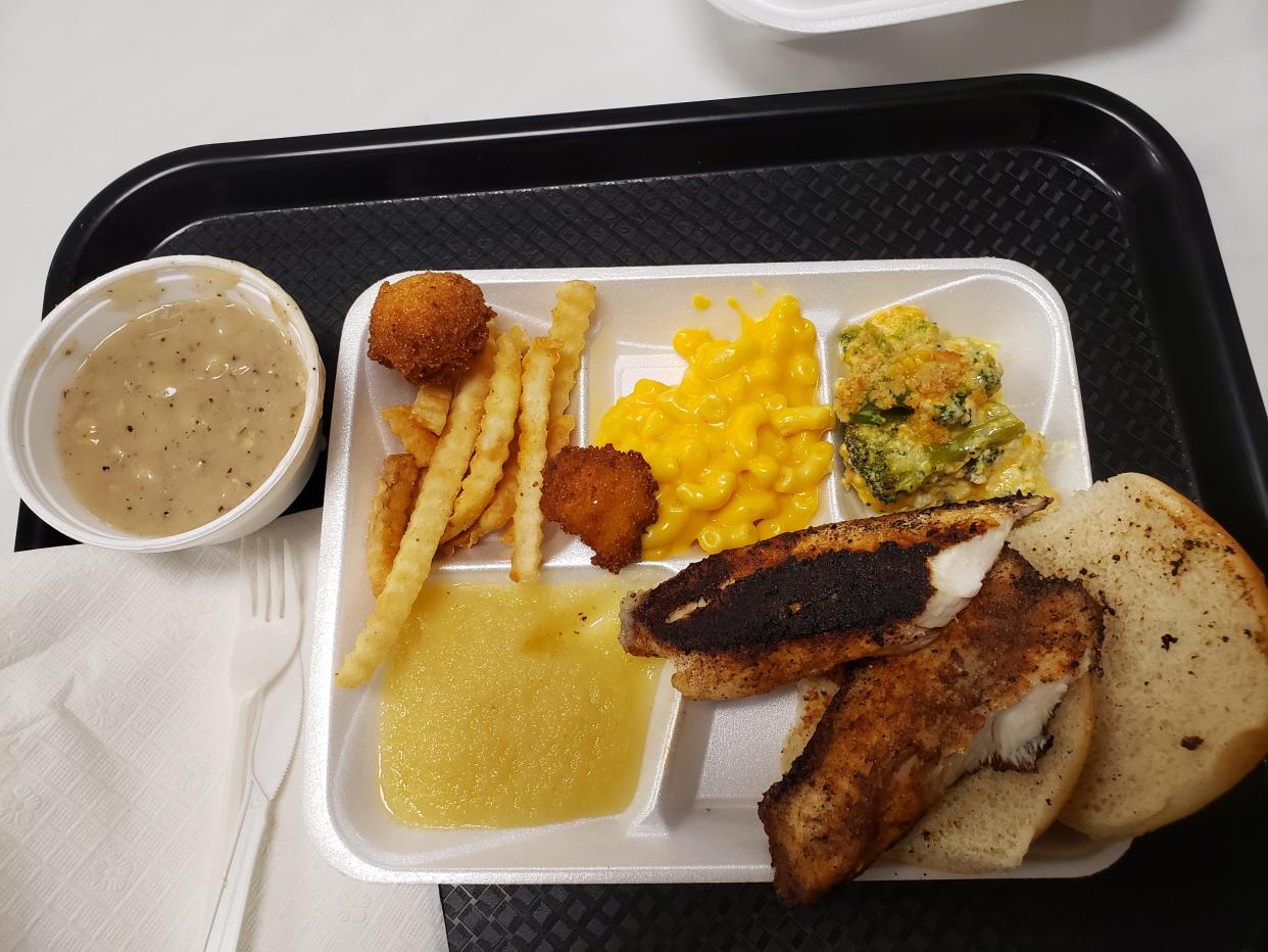 St. Catherine of Siena offers a variety of fish fry sides, including macaroni and cheese, cheesy broccoli bake, apple sauce, fries and hush puppies.