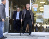 Norbert Hofer leader of the right-wing Freedom Party, FPOE, leaves a polling station for the Austrian national elections in Pinkafeld, Austria, Sunday, Sept. 29, 2019. (AP Photo/Ronald Zak)