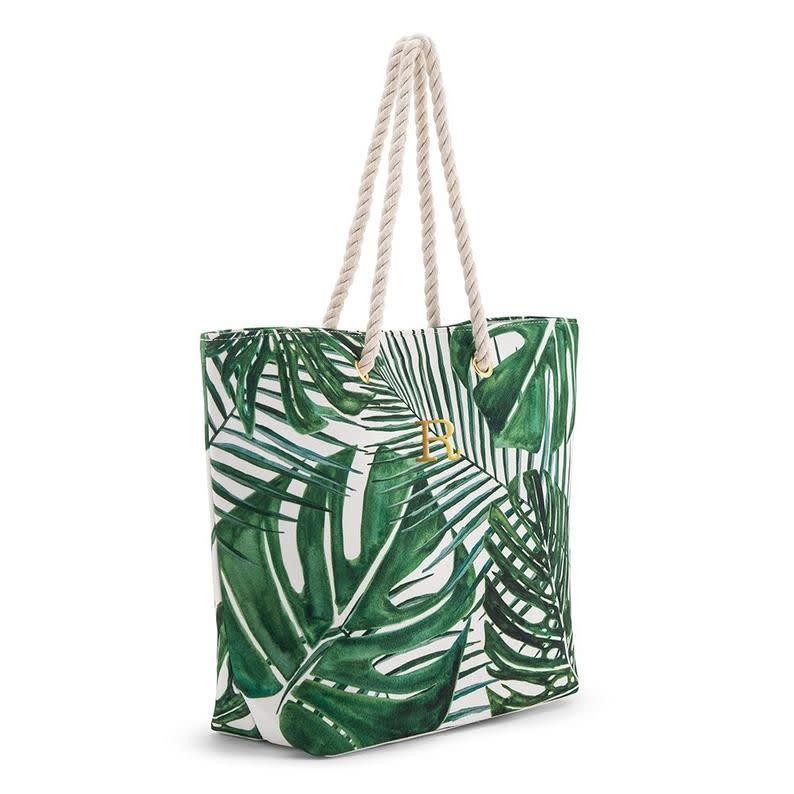 Personalized Tote Bag Palm Leaf Tropical Tote