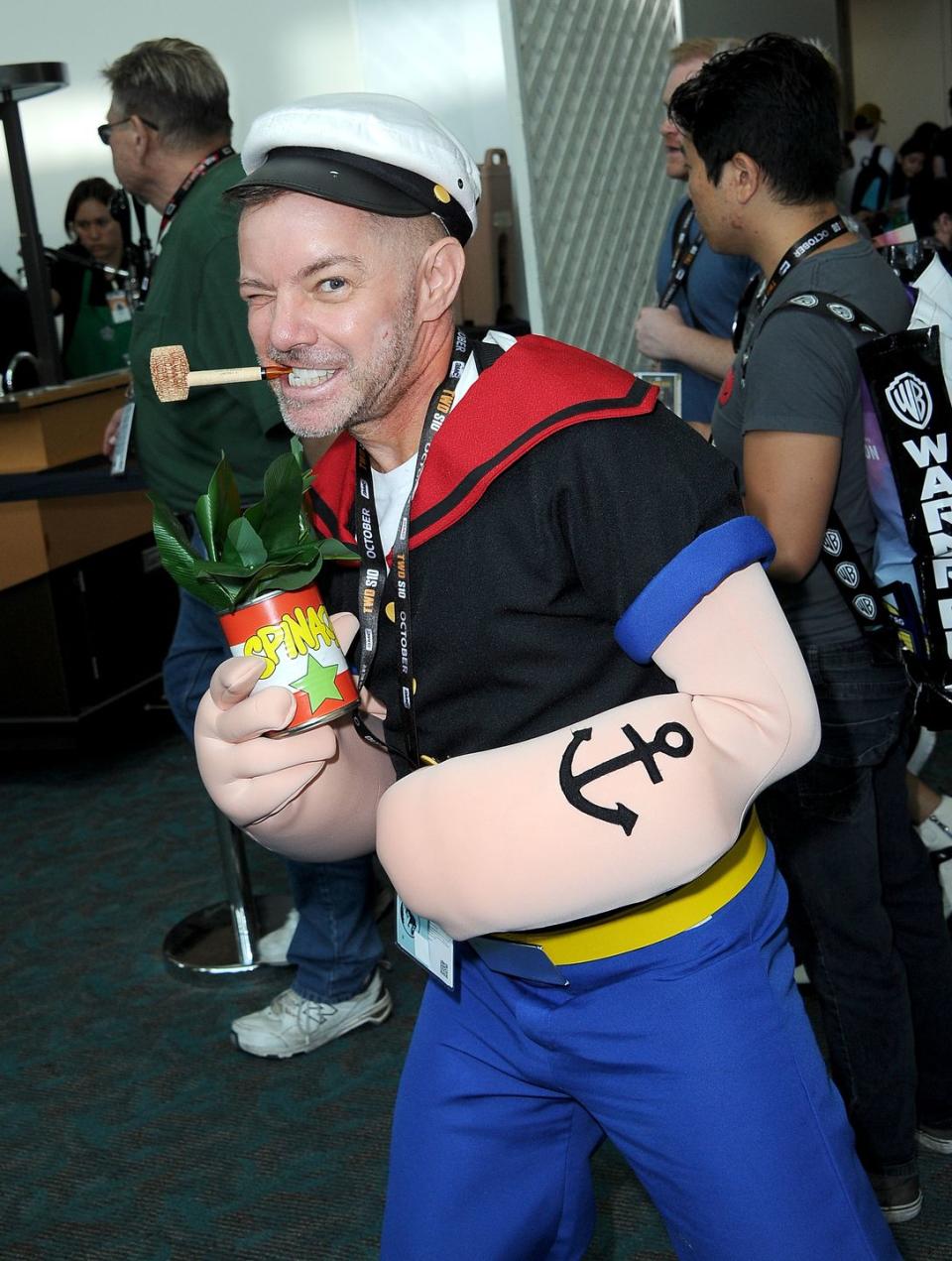 <p>Popeye needs his spinach on hand for whatever might come up at Comic Con.</p>