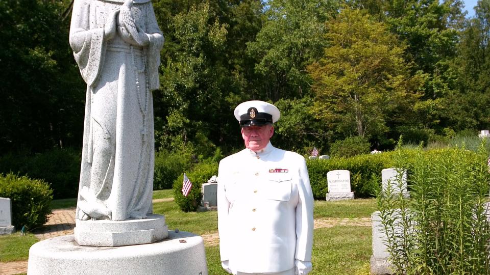 Walter Loveless, chaplain and president of the Broome County Veterans Memorial Association pictured at Calvary Cemetery in Johnson City. Loveless leads Honor Guards in service following funerals of military veterans.