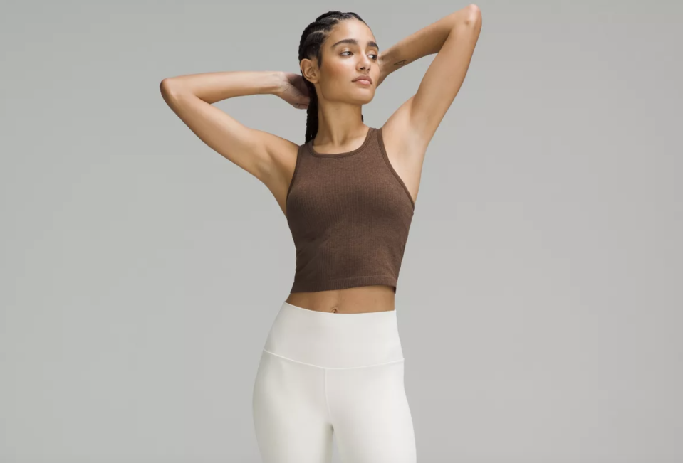 Ebb to Street Cropped Racerback Tank Top. (PHOTO: Lululemon)