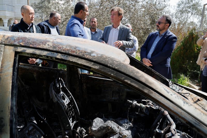 EU representatives and human rights organizations visit Palestinian families after Israeli settlers' rampage in Huwara