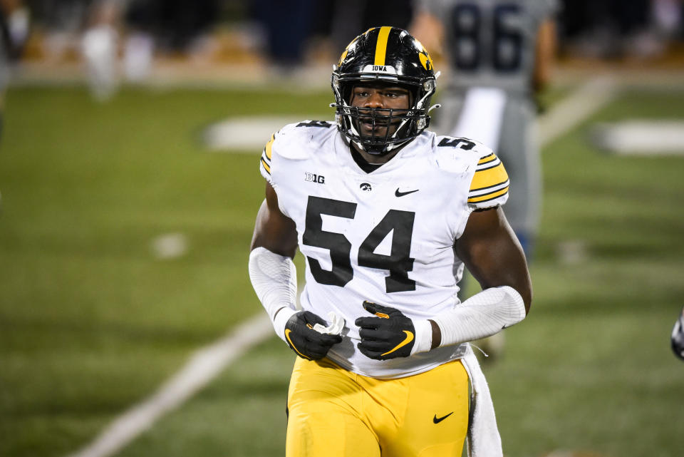 Iowa DT Daviyon Nixon turned in a brilliant 2020 season before entering the draft. (Photo by James Black/Icon Sportswire via Getty Images)