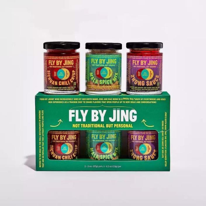 <p><strong>FLYBYJING</strong></p><p>amazon.com</p><p><strong>$44.95</strong></p><p><a href="https://www.amazon.com/dp/B093WW755Z?tag=syn-yahoo-20&ascsubtag=%5Bartid%7C10055.g.434%5Bsrc%7Cyahoo-us" rel="nofollow noopener" target="_blank" data-ylk="slk:Shop Now" class="link ">Shop Now</a></p><p>Smoky, savory, spicy, crunchy — for teens who love to pour hot sauce on everything from pizza to noodles, this set of three portable Sichuan sauces from cult favorite brand Fly by Jing are sure to be a hit.</p>