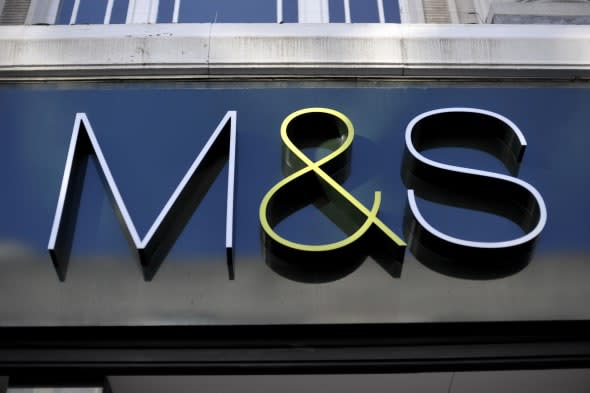 File photo dated 9/1/13 of a Marks and Spencer store sign. M&S boss Marc Bolland will come under more pressure today when the chain reveals another quarter of falling sales in its clothing division. PRESS ASSOCIATION Photo. Issue date: Thursday April 10, 2014. The update means the chief executive, appointed in May 2010, has overseen nearly three straight years of declining quarterly like-for-like sales in M&S's general merchandise arm - which includes fashion as well as homewares. See PA story CITY Marks. Photo credit should read: Tim Ireland/PA Wire