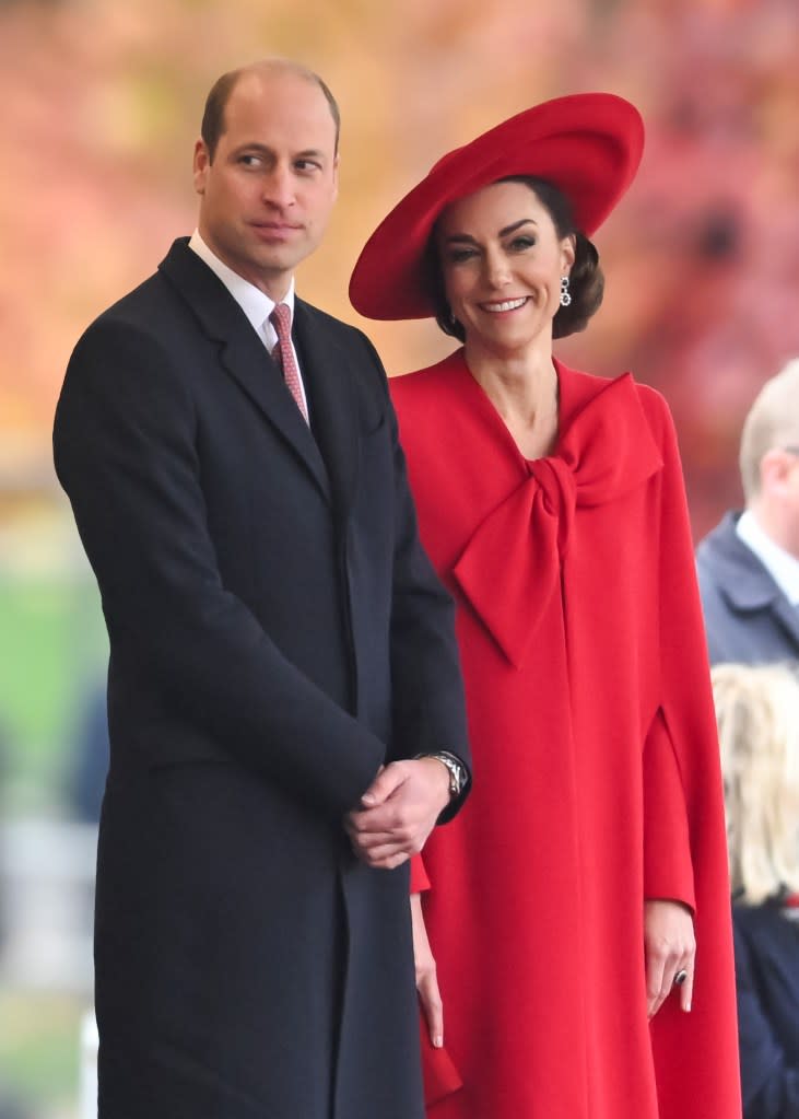 The Prince and Princess of Wales at the ceremonial welcome during The State Visit of The President of The Republic of Korea. Zak Hussein / SplashNews.com