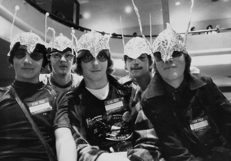 'Star Trek' fans John Barry, Malcom Ferguson, David Reis, and Diego Munoz Fred MacRae at the 1976 convention (Photo by Dan Farrell/NY Daily News Archive via Getty Images)