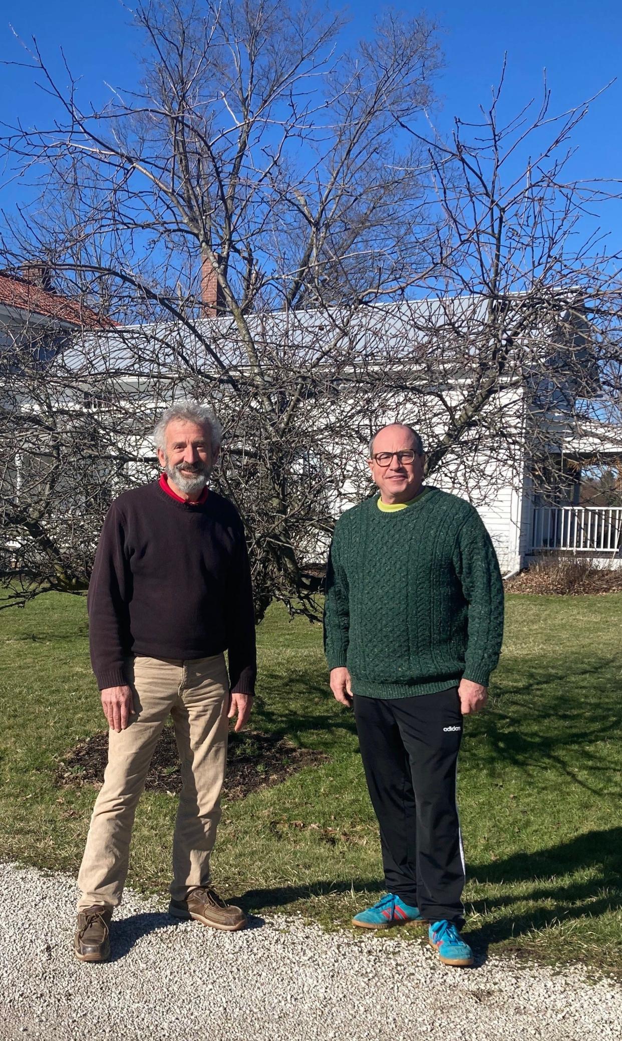 Curt Van Blarcum, left, and Charlie Robinson will lead the free tree pruning class at Case-Barlow Farm.