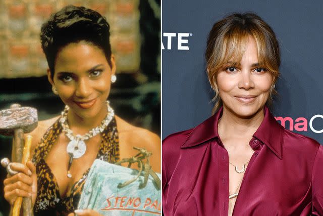 <p>Moviestore/Shutterstock; Brenton Ho/Variety via Getty</p> Halle Berry in 1994's 'The Flinstones' and in 2024