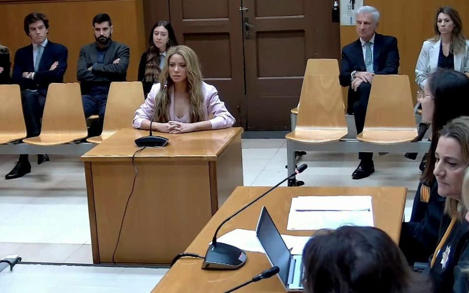 Shakira testifying at Barcelona Provincial Court