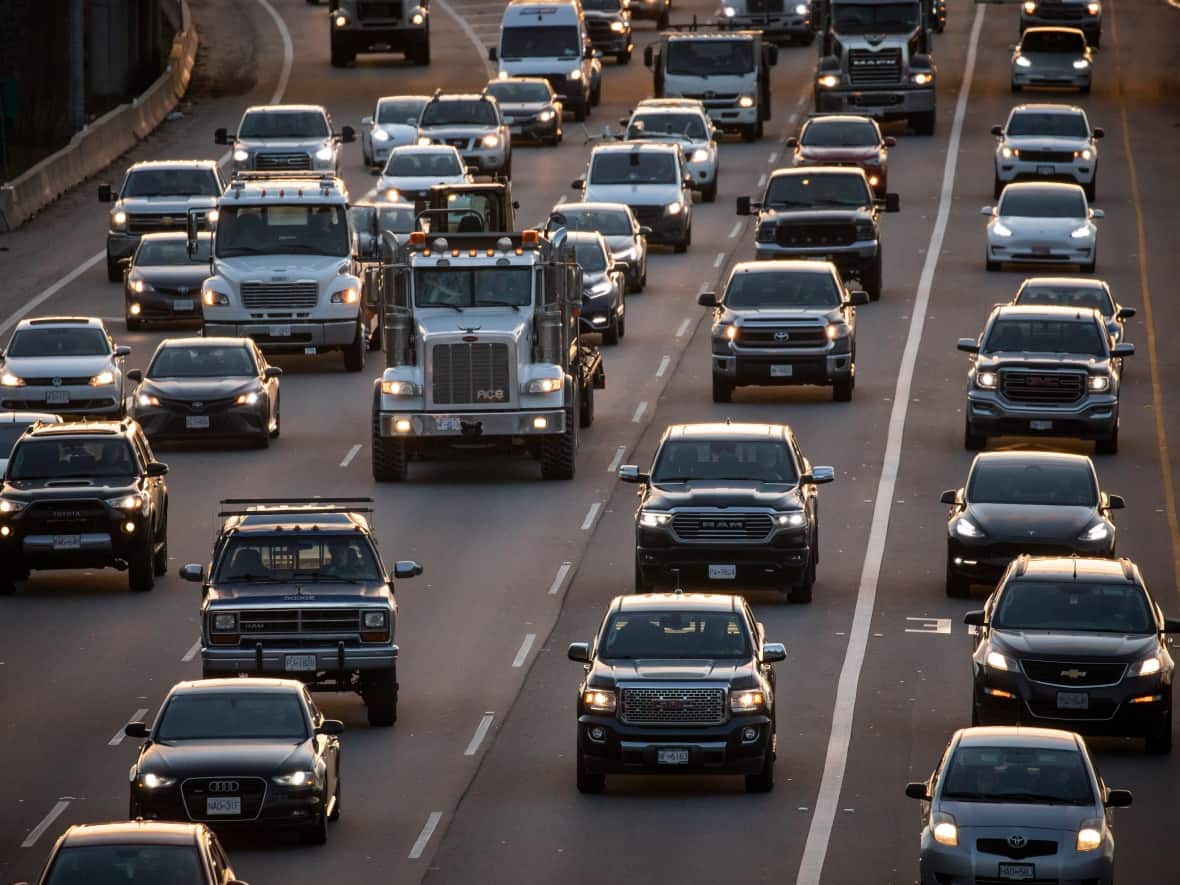 New data from TomTom shows how much time people spent in rush hour traffic during 2022. (Ben Nelms/CBC - image credit)