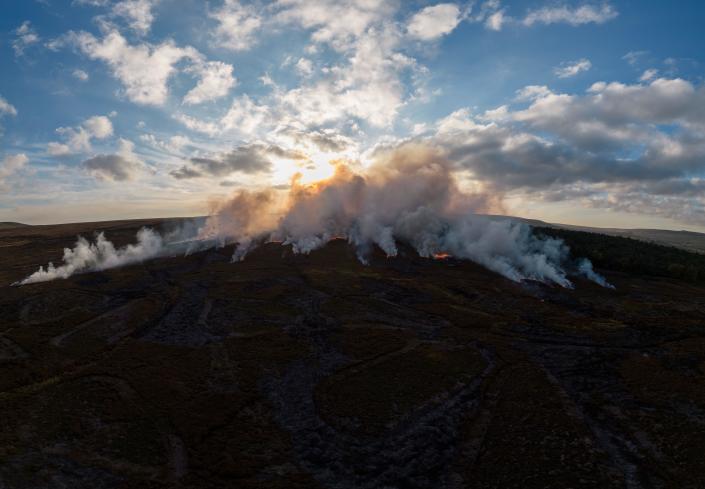 A wildfire in West Yorkshire. (PA)