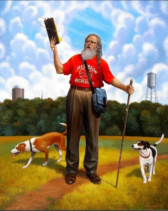 Artist Terry Rowlett painted this portrait of Ort that mirrors an image of abolitionist John Brown.