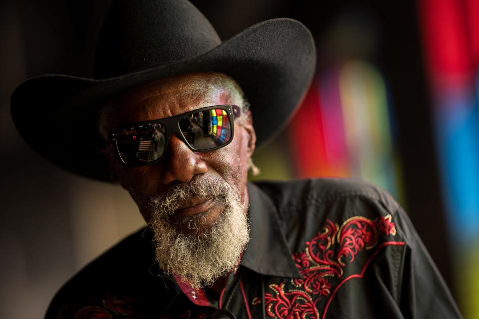 Robert Finley poses for a portrait before the Tell Everybody! record release show at Brooklyn Bowl in Nashville, Tenn., Wednesday, Aug. 9, 2023.