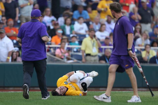 Alex Milazzo leaves College World Series Game 3 with apparent