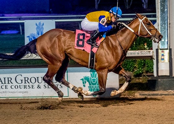 Track Phantom and jockey Cristian Torres win the Gun Runner Stakes on Dec. 23 at Fair Grounds