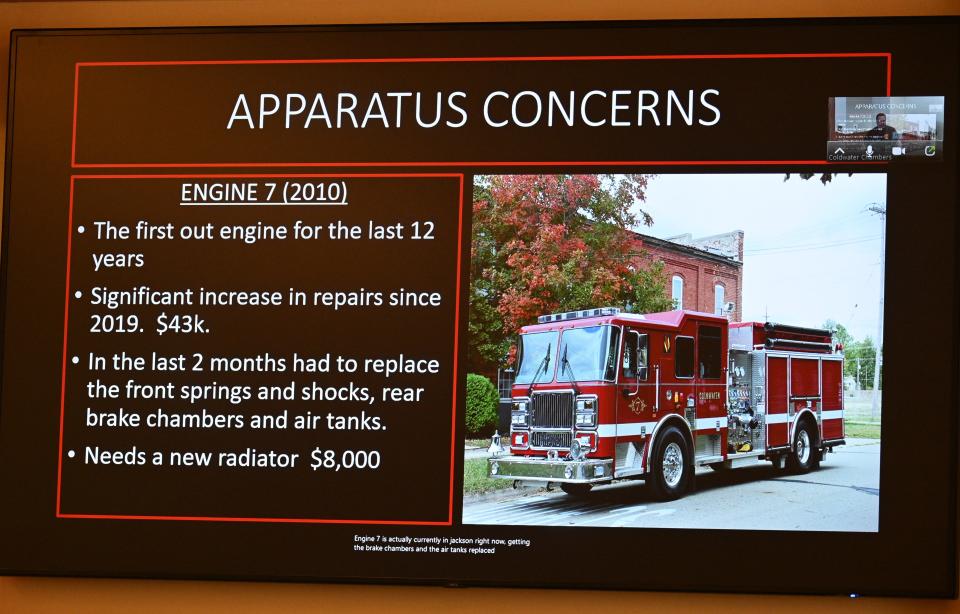 Chief Dave Schmaltz explained to the council the need for a new truck.