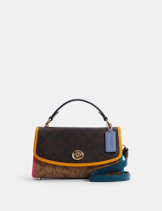 1) Tilly Satchel 23 in Colorblock Signature Canvas