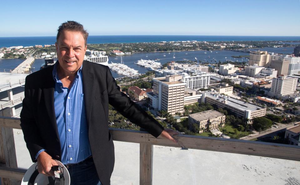 Jeff Greene on the top floor of his his One West Palm project, looking east from West Palm Beach Tuesday, Dec. 1, 2020.  