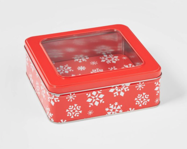 Christmas Cookie Tins, Round Nesting Storage Containers for