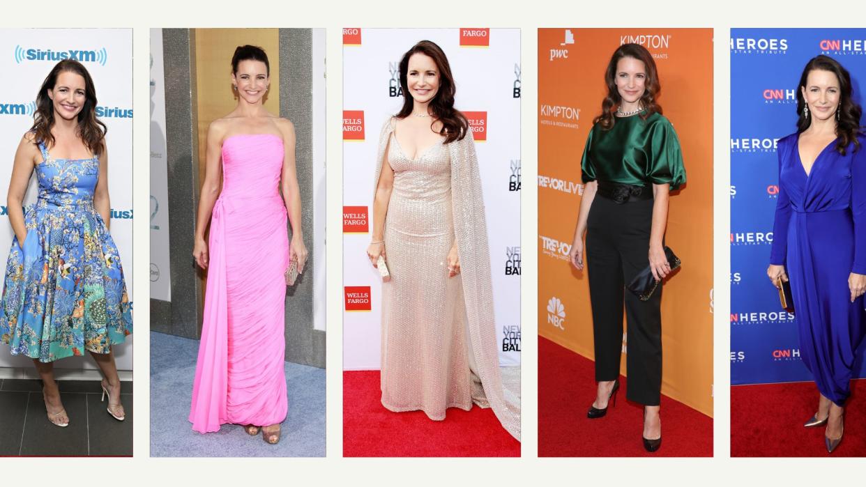  Comp image of Kristin Davis's best looks and fashion moments from across the years. 