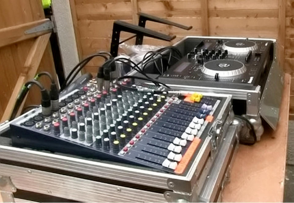 DJ equipment seized from an address in the Chapeltown area of Leeds. (SWNS)