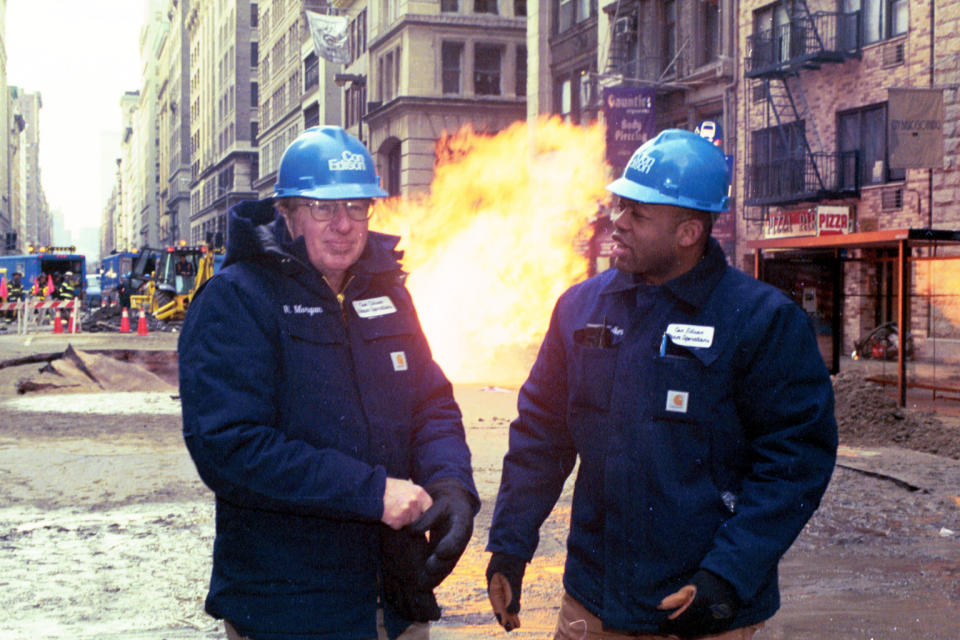 Image: Richard Morgan, left, a member of Con Edison's emergency management team (Courtesy Glenn Morgan)
