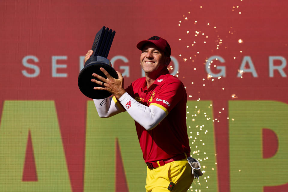 Sergio García celebrates his victory. (Angel Martinez/Getty Images)