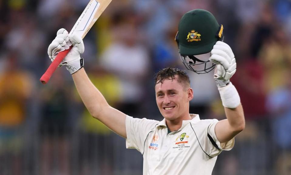 Marnus Labuschagne after scoring a century