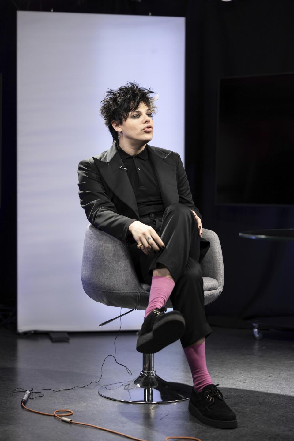 Yungblud is interviewed in by the Associated Press in London, Tuesday, March 19, 2024. (Photo by Vianney Le Caer/Invision/AP)