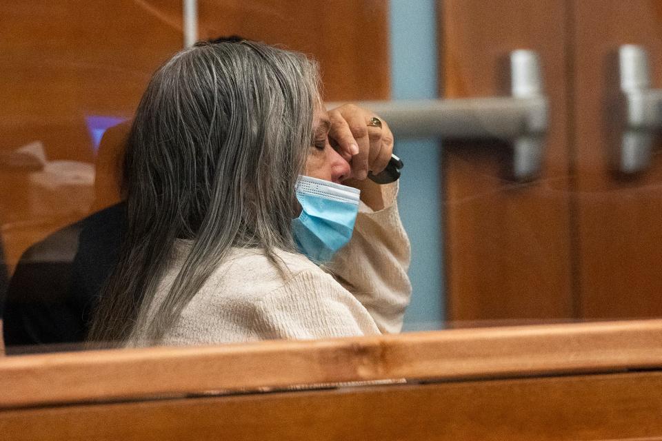 Barbara Robinson is visibly upset as her son, 45-year-old Antwan Robinson, pleads guilty to involuntary manslaughter and illegal possession of a firearm in the death of his 5-year-old daughter, Serenity, who fatally shot herself with an unsecured firearm at the family's Northeast Side home. Antwan Robinson also pleaded guilty to unrelated charges in drug and theft cases against him.