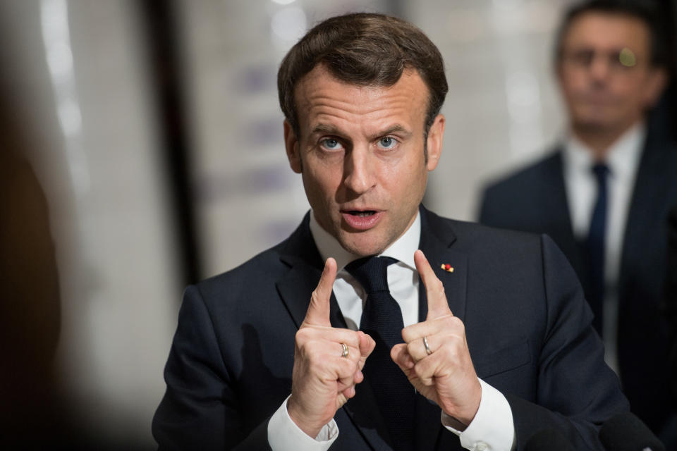 Emmanuel Macron, Präsident von Frankreich, nennt die Corona-Pandemie "einen Moment der Wahrheit" für die Europäische Union. Foto: Loic Venance / POOL AFP / dpa +++