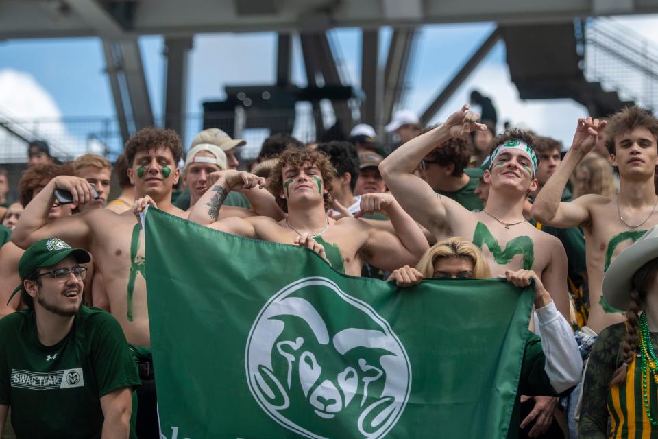 Colorado State football fans get ready for their team to take on Middle Tennessee at Canvas Stadium in Fort Collins, Colo. on Saturday, Sept. 10, 2022.