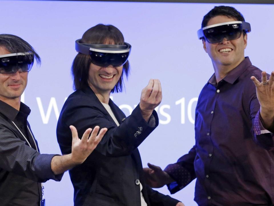 Microsoft executives testing HoloLens