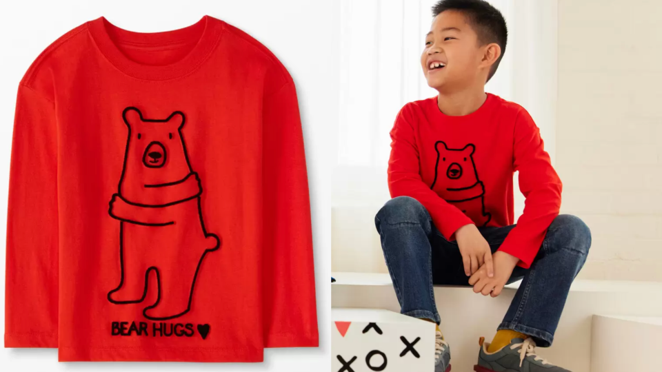 Valentine's Day outfits and pajamas for kids: Fit for the best bear hugs.