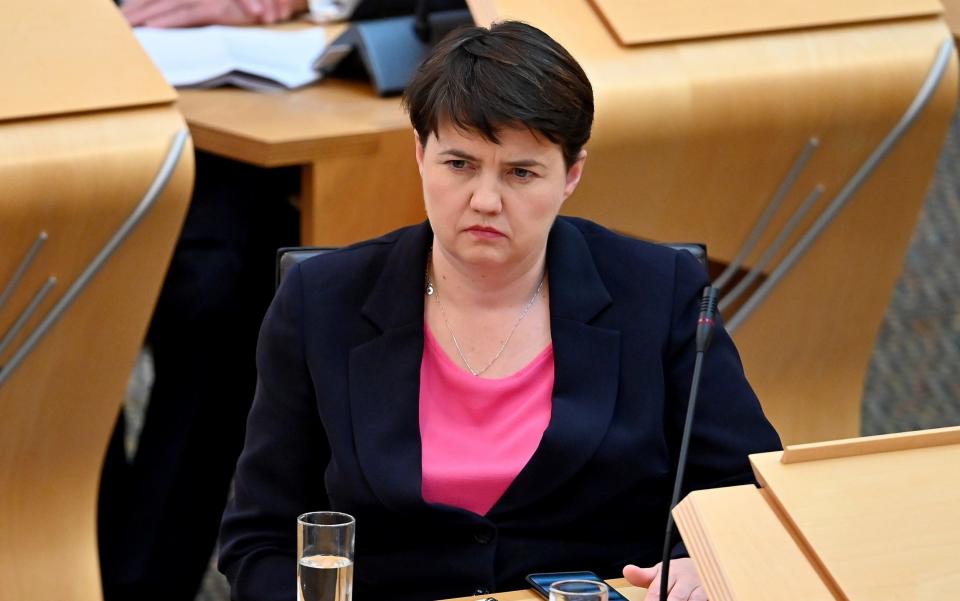 Ruth Davidson raised the messages at Holyrood - Jeff Mitchell/Getty