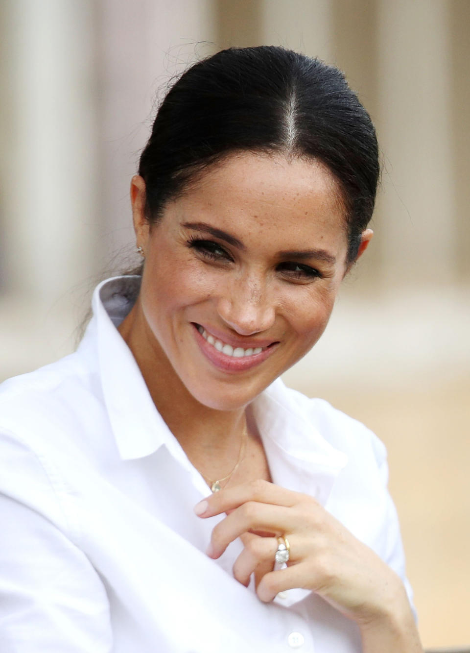 Meghan, Duchess of Sussex visits a local farming family, the Woodleys, on October 17, 2018 in Dubbo, Australia