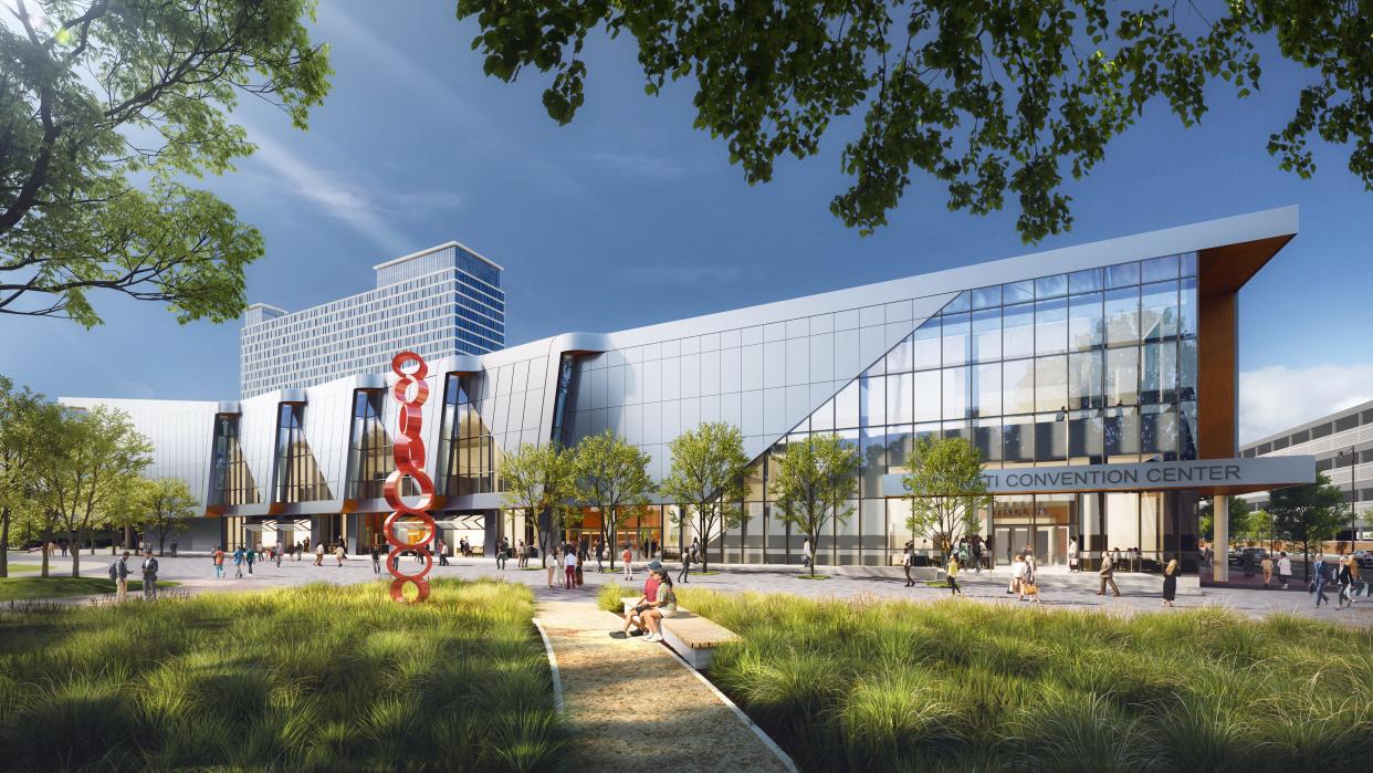 Artist’s rendering of the Duke Energy Convention Center’s future outdoor public art plaza from Lifang, Moody Nolan, TVS.