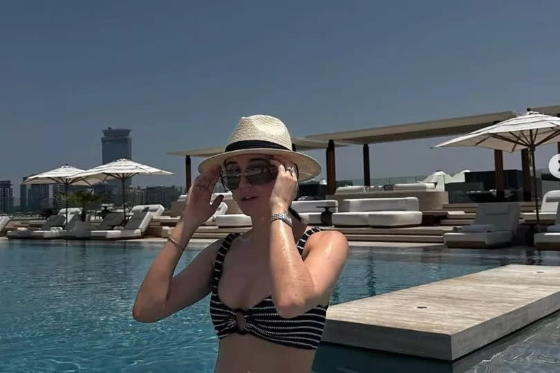 Megan is currently soaking up the sun in the UAE with her fiance