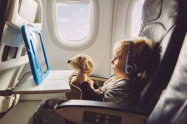 One flight attendant has her kids cut back on screen time before a trip so they're excited to watch shows in-flight. 