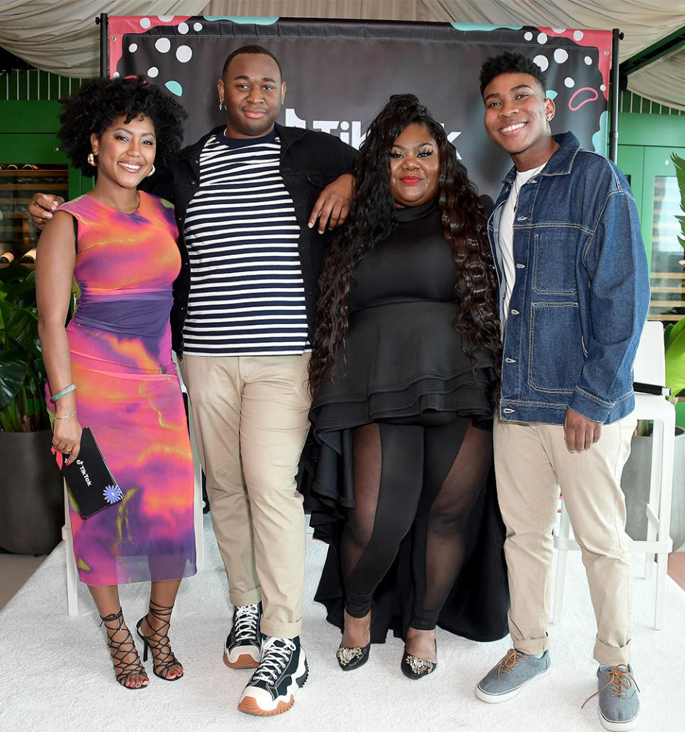 Alexzi Girma, Kelon Campbell, Summer Lucille and Kahlil Greene pose for a pic at the TikTok Visionary Voices Black Hollywood Brunch at Pendry West Hollywood on February 26, 2023 in West Hollywood, California.