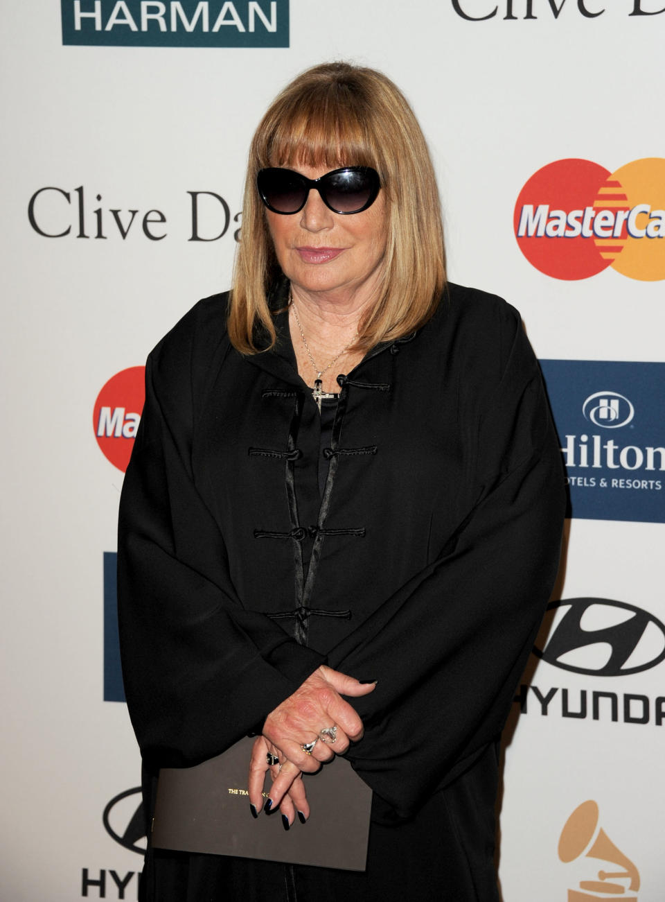 BEVERLY HILLS, CA - FEBRUARY 11: Director Penny Marshall arrives at Clive Davis and the Recording Academy's 2012 Pre-GRAMMY Gala and Salute to Industry Icons Honoring Richard Branson held at The Beverly Hilton Hotel on February 11, 2012 in Beverly Hills, California. (Photo by Kevin Winter/Getty Images)