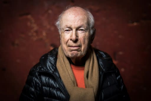 Legendary British theatre director Peter Brook in the Bouffes du Nord theatre in 2018