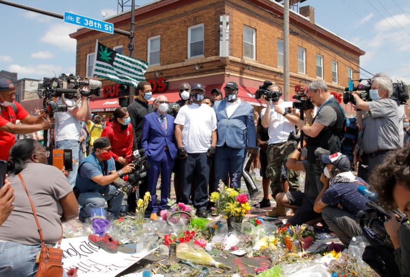 A makeshift memorial honouring George Floyd in Minneapolis