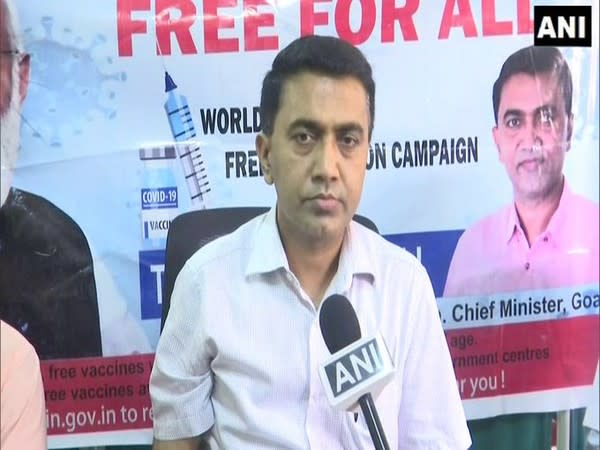 Goa Chief Minister Pramod Sawant speaking to ANI in Panaji on Tuesday. [Photo/ANI]