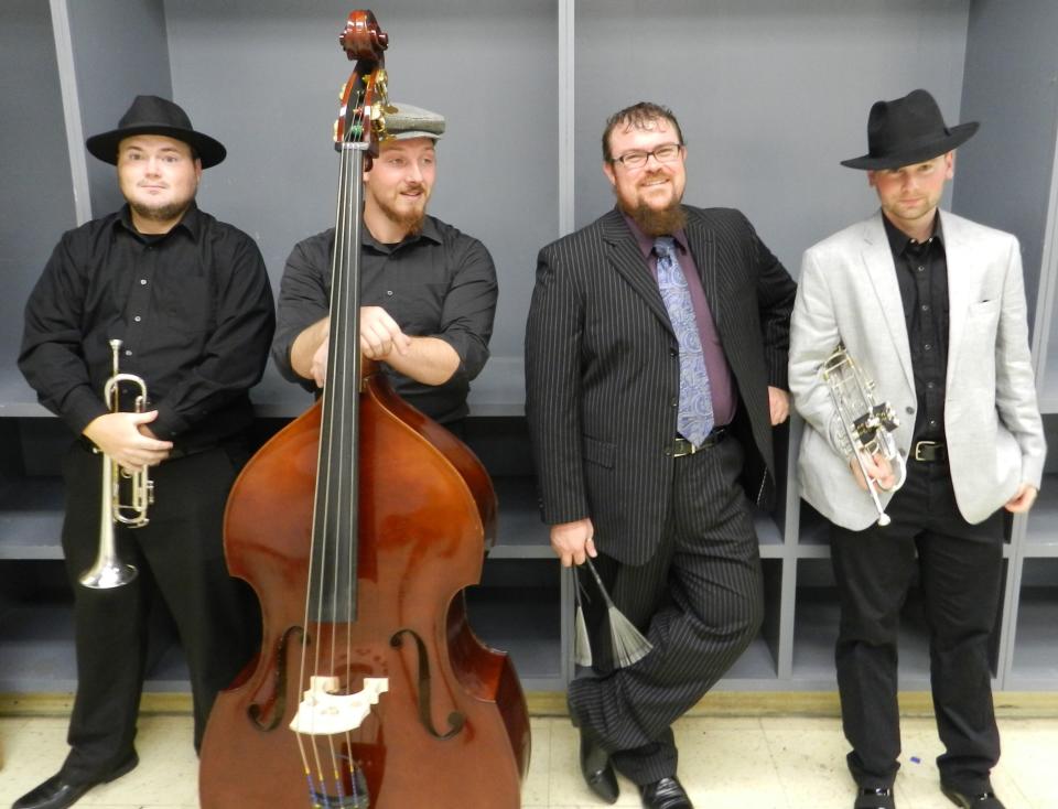 Members of the Zoot Doubleman Orchestra, Lucas Davis, Ben Baker, Brian Bailey and Shane Winford.