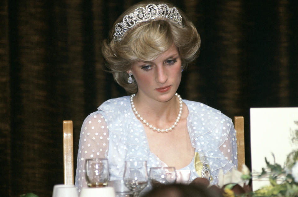 Princess Diana at a Banquet In New Zealand. (Tim Graham / Getty Images)